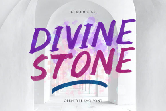 Divine Stone: A Watercolor Brush Display Font for Creative Projects