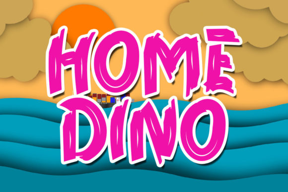 Home Dino: A Playful Display Font for Creative Projects
