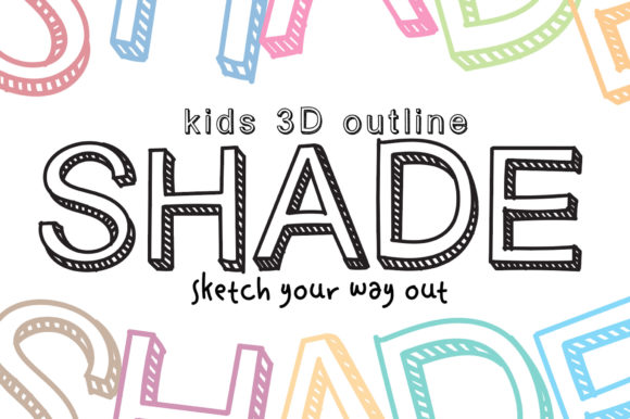 Kids 3D Outline Shade for Fun Branding and Creative Projects